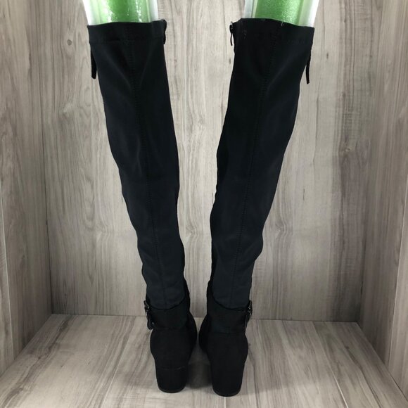 Angelina by de Blossom OTK Boots Women's Tiffany 8 Black Zip Over The Knee - Picture 8 of 10